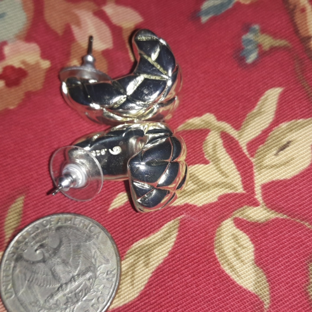 Sterling Silver Patterned Earrings - image 3